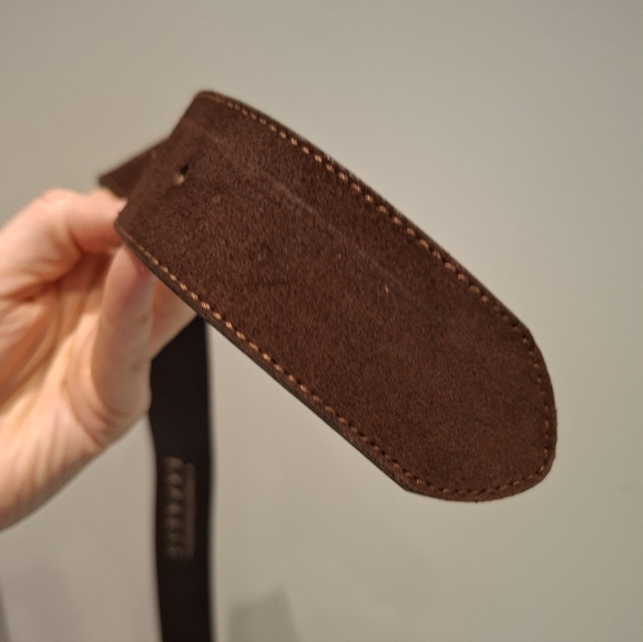 Express Women's Wide Chocolate Brown Suede Leather Belt (Size XS; US 27"-31") - Picture 7 of 8